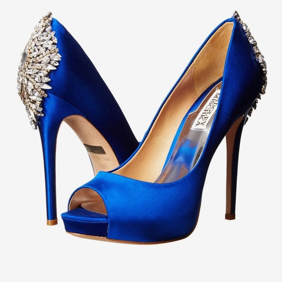 Badgley Mischka Shoes - Badgley Mischka Collection Kiara Blue Jeweled Heels Sz 9